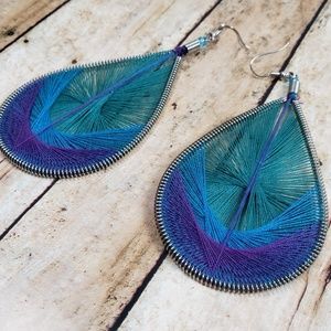 String Wrapped Statement Earrings